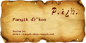 Panyik Ákos névjegykártya